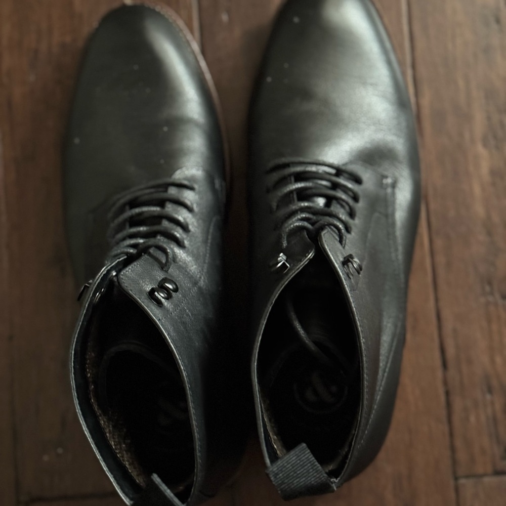 THOMAS & VINE Men's Burbank GENUINE LEATHER Ankle Boots Black 8.5